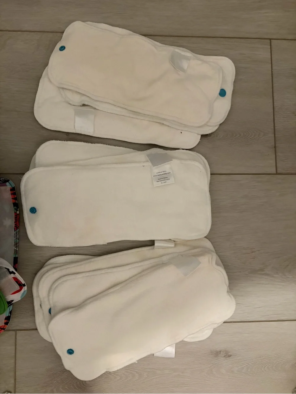 Lalabye Baby Cloth Newborn Diapers - 15 diapers + 15 bamboo snap in inserts. VGU
